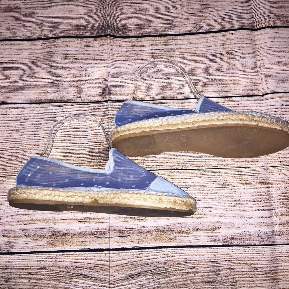 Zara Swiss dot Baby Blue Espadrilles Size 38 (EU)
